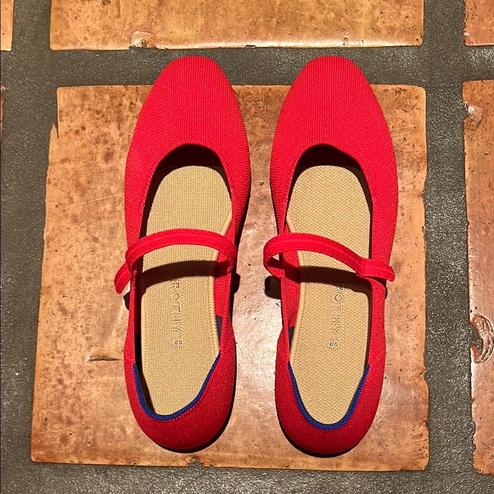 Rothy's Vibrant Red Mary Janes